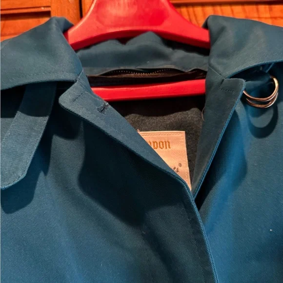 London Fog Blue Trench Coat size 6 Petite - Picture 3 of 12